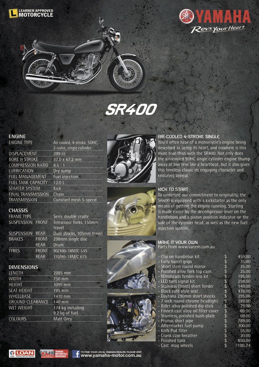 sr400 custom parts