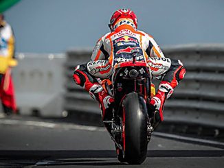 marc marquez riding out of pit lane at Phillip Island MotoGP