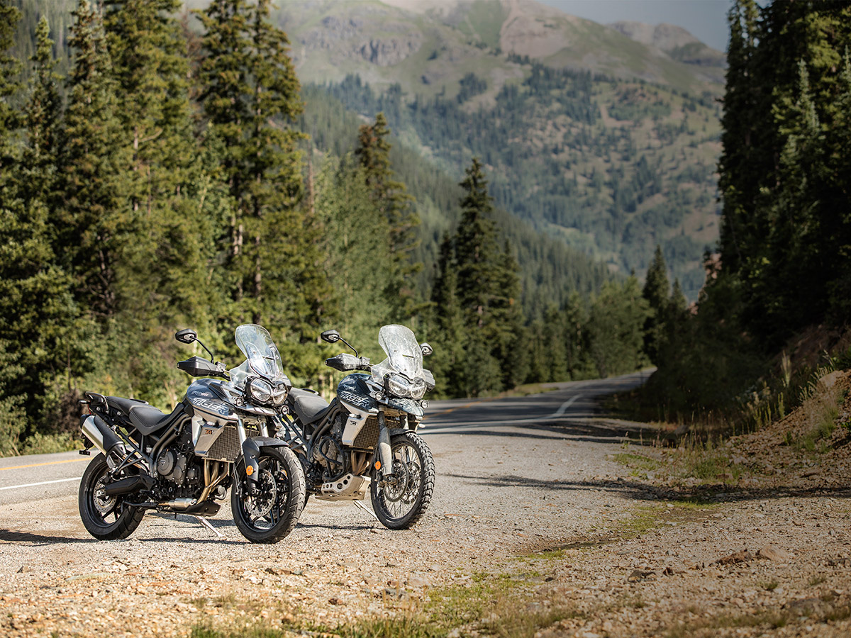 2018 Triumph Tiger 800 unveiled XCA XRT static front three quarter forest